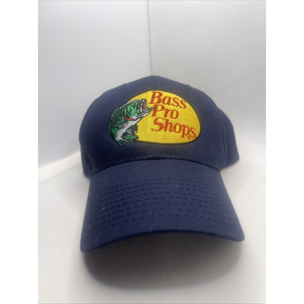 Bass Pro Shops Navy Blue  SnapBack Trucker Hat Embroidered Logo